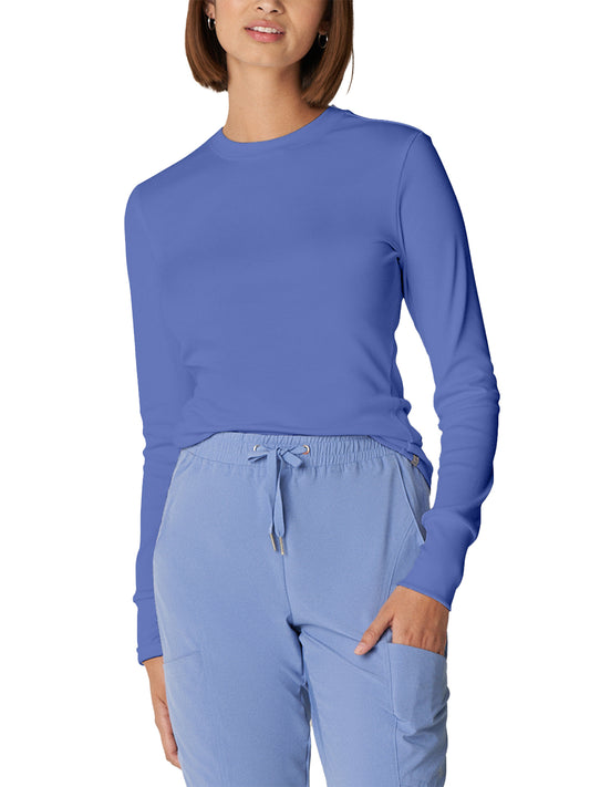Women's One-Pocket Long-Sleeve Crew Neck Underscrub Tee - LT103 - Ceil Blue