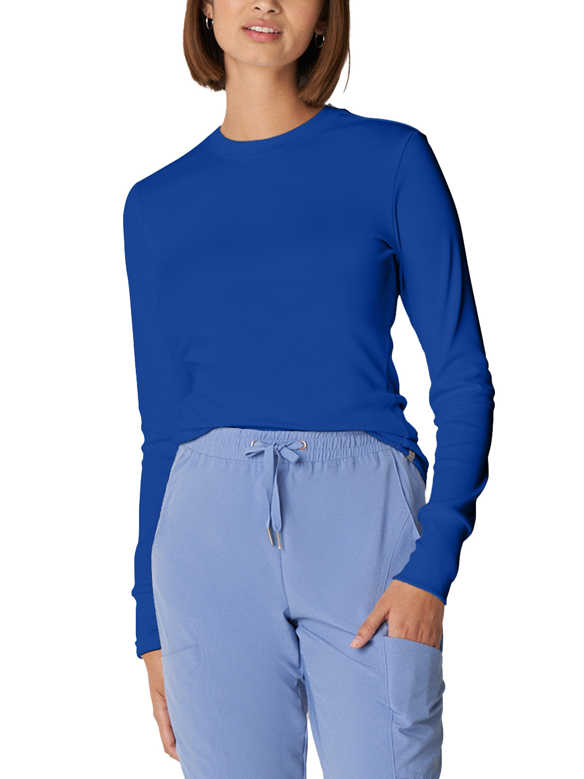 Women's One-Pocket Long-Sleeve Crew Neck Underscrub Tee - LT103 - Galaxy