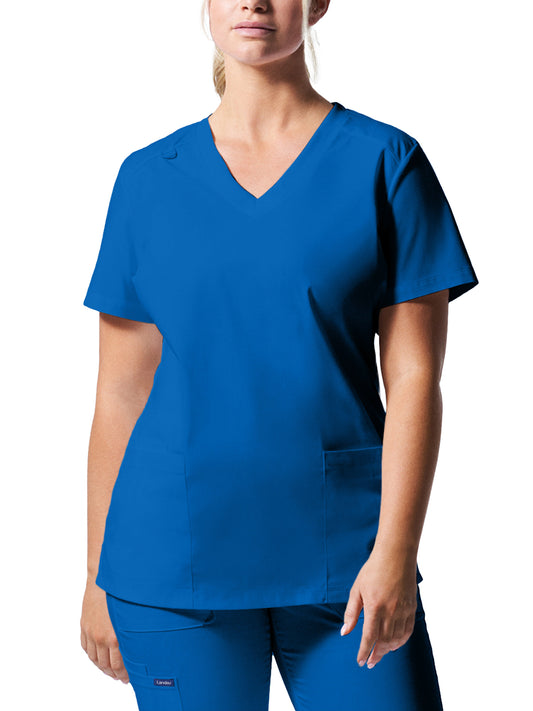 Women's Three-Pocket V-Neck Top - LT105 - Royal
