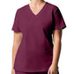 Women's Three-Pocket V-Neck Top - LT105 - Wine