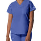 Women's Two-Pocket Back Princess Seamed V-Neck Top - LT107 - Ceil