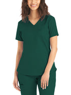 Women's Two-Pocket Back Princess Seamed V-Neck Top - LT107 - Hunter