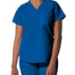 Women's Two-Pocket Back Princess Seamed V-Neck Top - LT107 - Royal