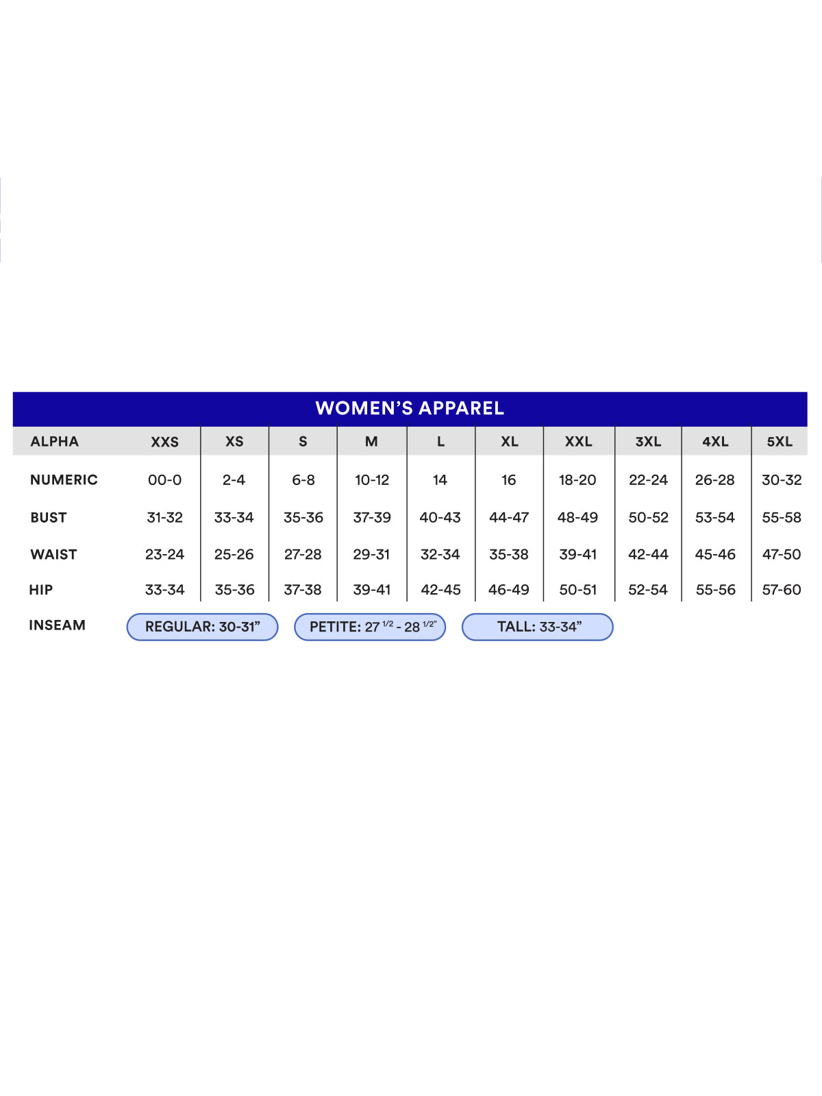 SIZECHART