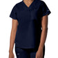 Women's Two-Pocket Back Princess Seamed V-Neck Top - LT107 - True Navy