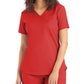 Women's Two-Pocket Back Princess Seamed V-Neck Top - LT107 - True Red