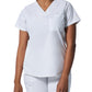 Women's Two-Pocket Back Princess Seamed V-Neck Top - LT107 - White