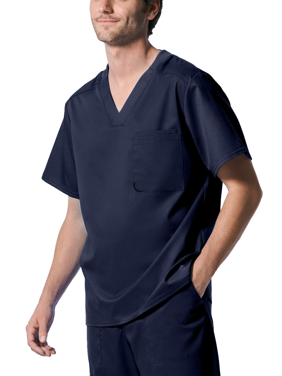 Men's Two-Pocket Tuckable V-Neck Top - LT108 - True Navy