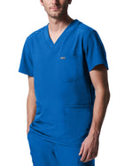 Men's Four-Pocket Back Yoke V-Neck Top - LT110 - Royal