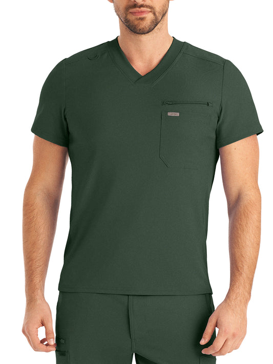 Men's Two-Pocket Tuckable V-Neck Top - LT111 - Mountain View
