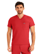 Men's Two-Pocket Tuckable V-Neck Top - LT111 - Red