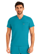 Men's Two-Pocket Tuckable V-Neck Top - LT111 - Teal