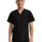 Unisex Three-Pocket V-Neck Top - LT121 - Black
