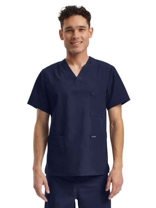 Unisex Three-Pocket V-Neck Top - LT121 - Navy