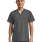 Unisex Three-Pocket V-Neck Top - LT121 - Steel Grey