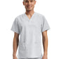 Unisex Three-Pocket V-Neck Top - LT121 - White