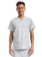 Unisex Three-Pocket V-Neck Top - LT121 - White