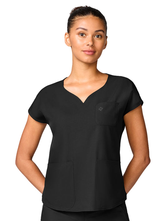 Women's 3-Pocket Dolman Sleeve Top - 00008 - Black