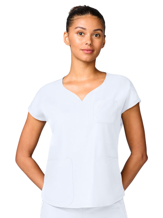 Women's 3-Pocket Dolman Sleeve Top - 00008 - White