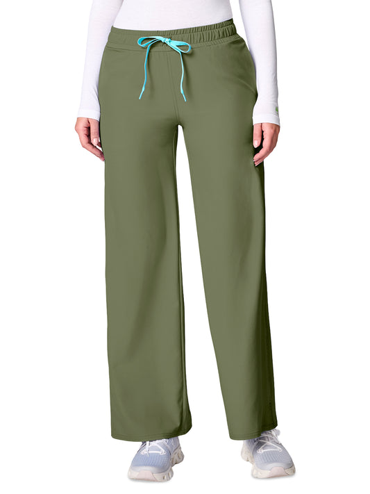 Women's 3-Pocket Wide Leg Pintuck Pant - 00009 - Olive