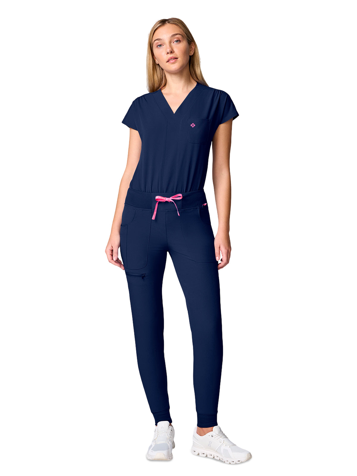 Women's 1-Pocket V-Neck Bodysuit - 00017 - Navy