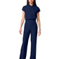 Women's 4-Pocket Wide Leg Bodysuit - 00018 - Navy