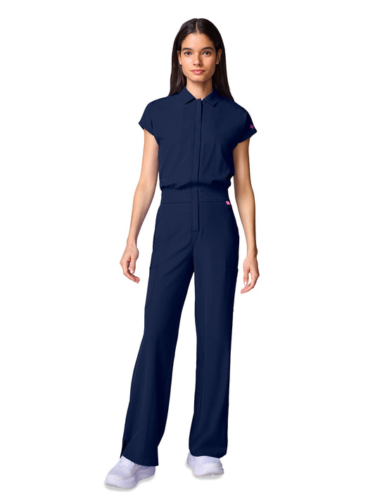 Women's 4-Pocket Wide Leg Bodysuit - 00018 - Navy