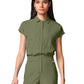 Women's 4-Pocket Wide Leg Bodysuit - 00018 - Olive