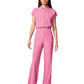 Women's 4-Pocket Wide Leg Bodysuit - 00018 - Pixel Pink