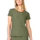 Women's 4-Pocket Round Neck Top - 00027 - Olive