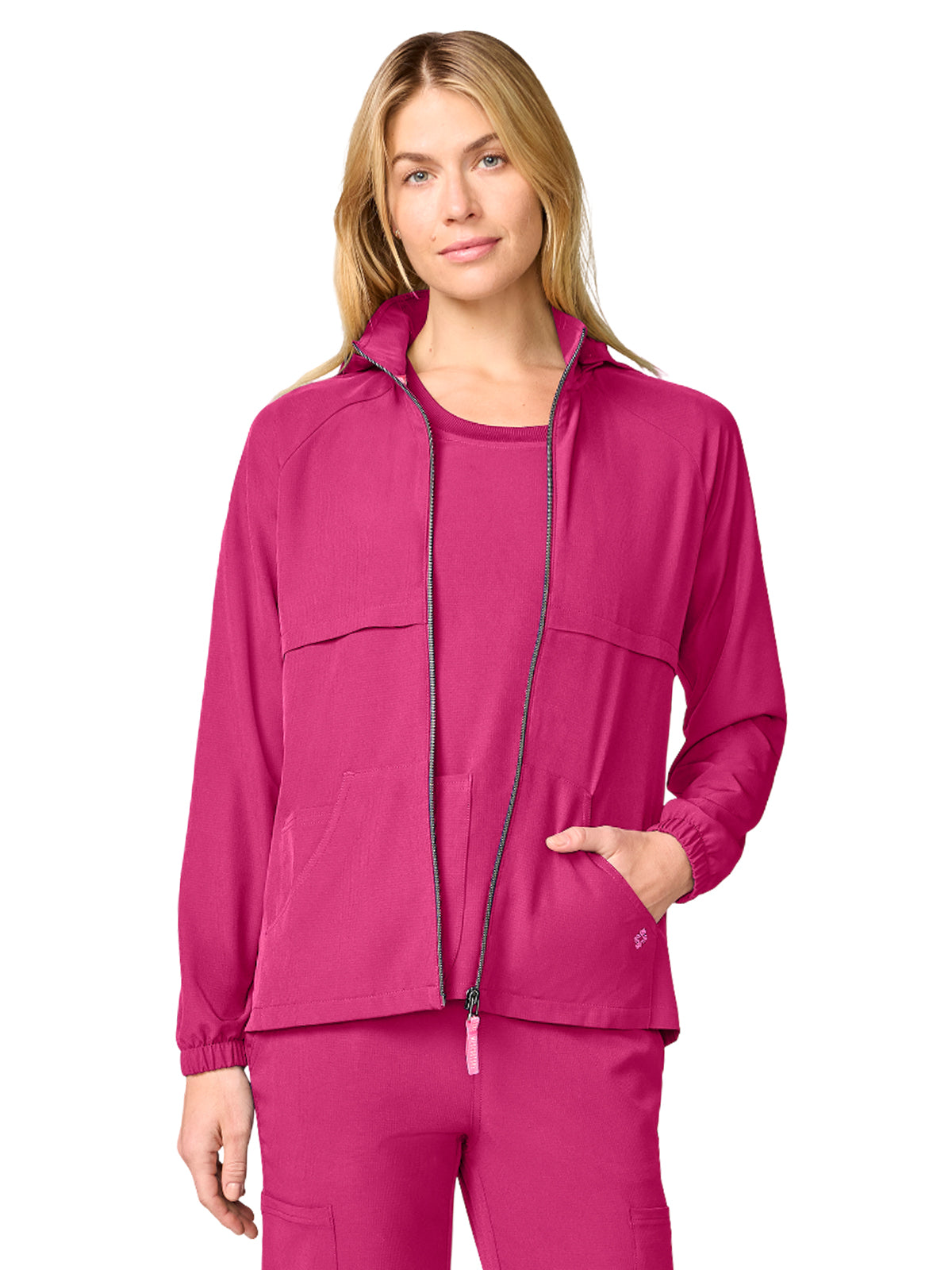 Women's 3-Pocket Warm Up Jacket - 00028 - Pink Power