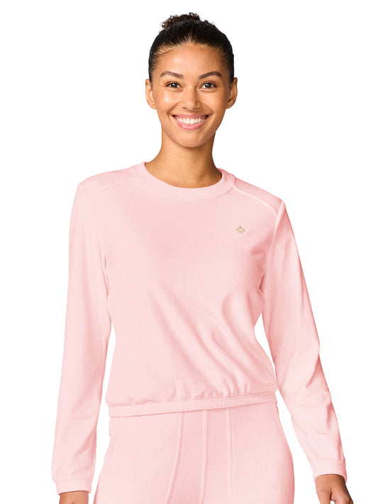 Women's Pocketless Velour Pullover - 00046 - Peppermint Pink