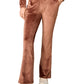 Women's 4-Pocket Velour Flare Leg Pant - 00047 - Hot Cocoa