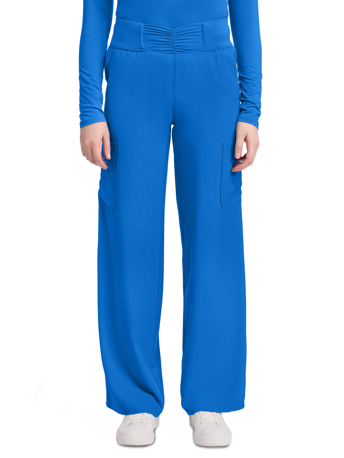 Women's 5-Pocket Ruched Wide Leg Pant - 011 - Royal