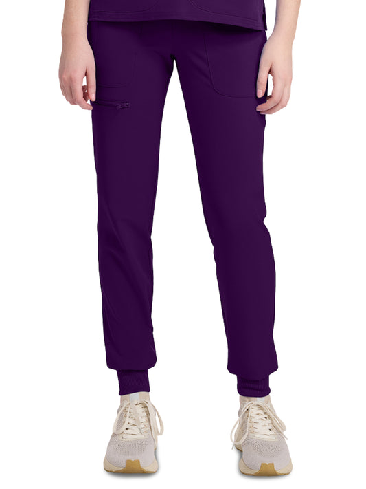 Women's 5-Pocket Mid Rise Jogger Pant - 102 - Eggplant