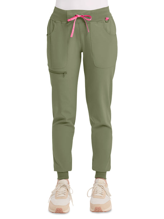 Women's 5-Pocket Mid Rise Jogger Pant - 102 - Olive