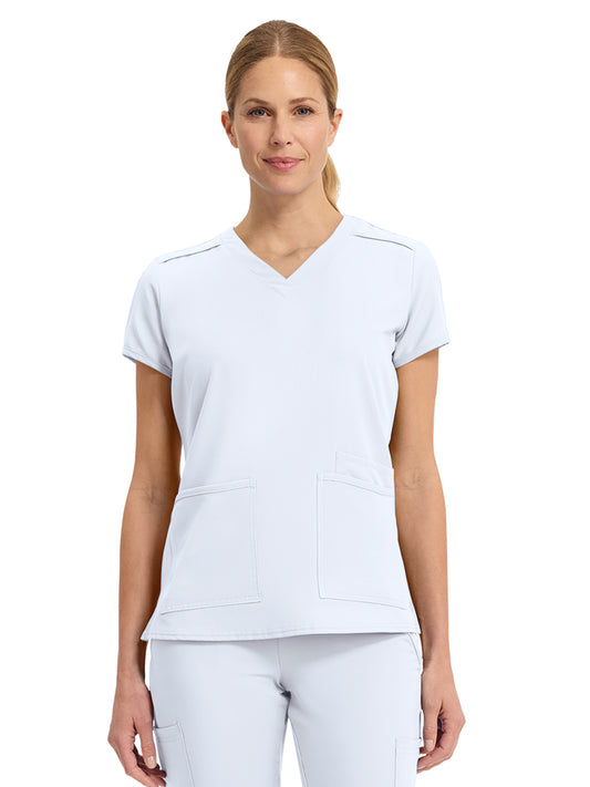 Women's 3-Pocket Shoulder Binding Top - 2411 - White