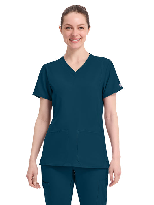 Women's 4-Pocket Shaped Shoulder Seam Top - 2468 - Caribbean