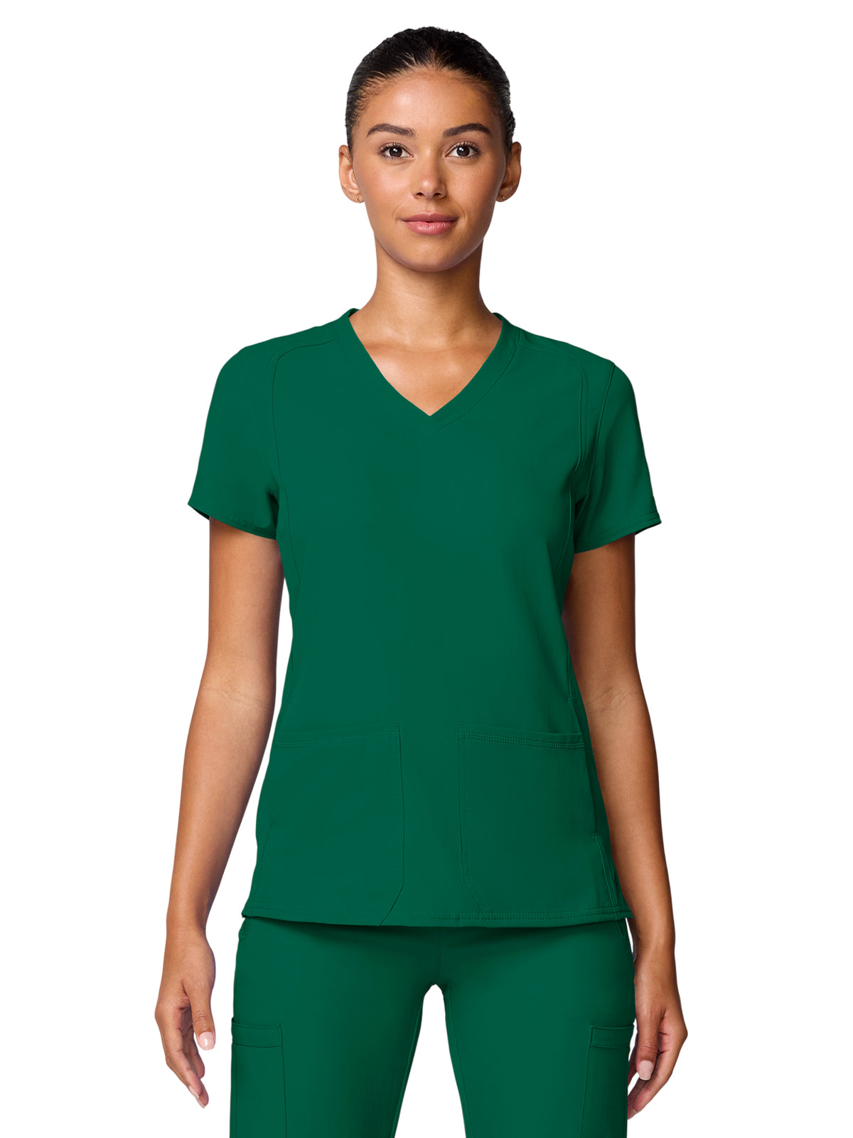 Women's 4-Pocket Shaped Shoulder Seam Top - 2468 - Hunter