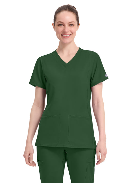 Women's 4-Pocket Shaped Shoulder Seam Top - 2468 - Hunter