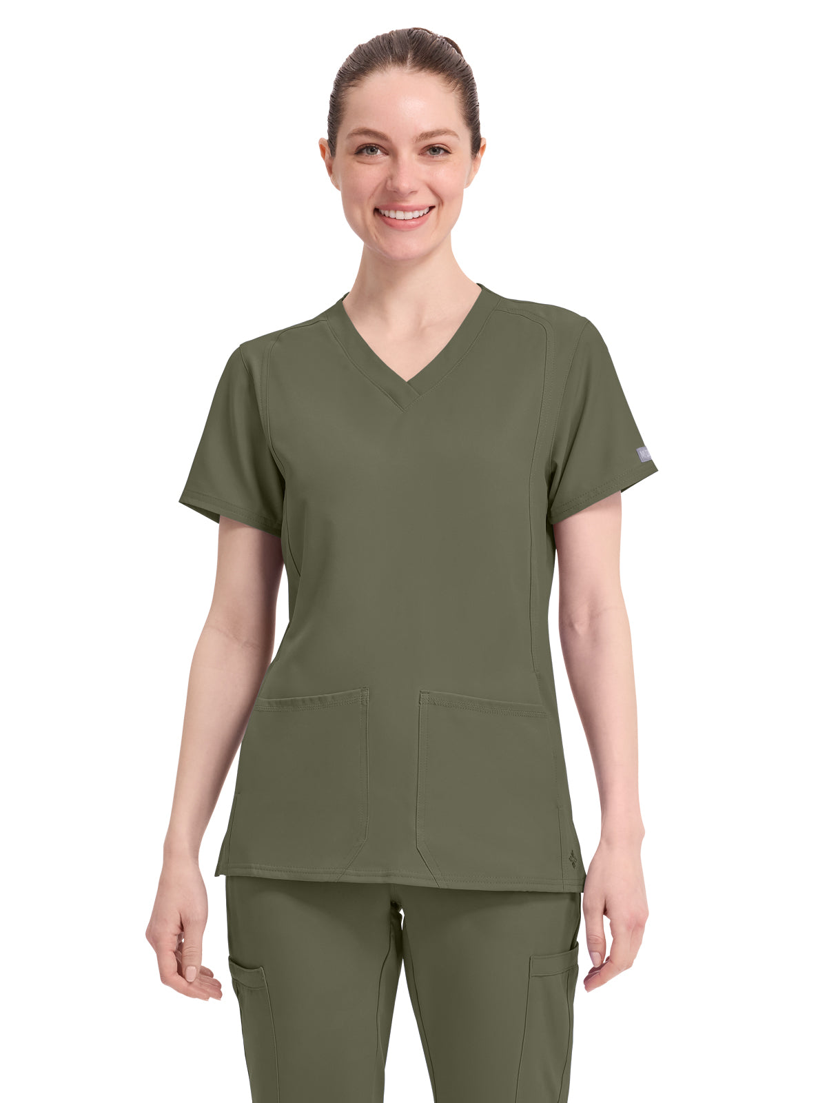 Women's 4-Pocket Shaped Shoulder Seam Top - 2468 - Olive