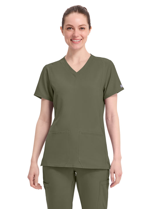 Women's 4-Pocket Shaped Shoulder Seam Top - 2468 - Olive