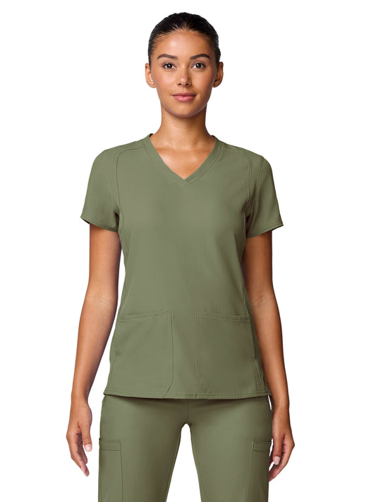 Women's 4-Pocket Shaped Shoulder Seam Top - 2468 - Olive