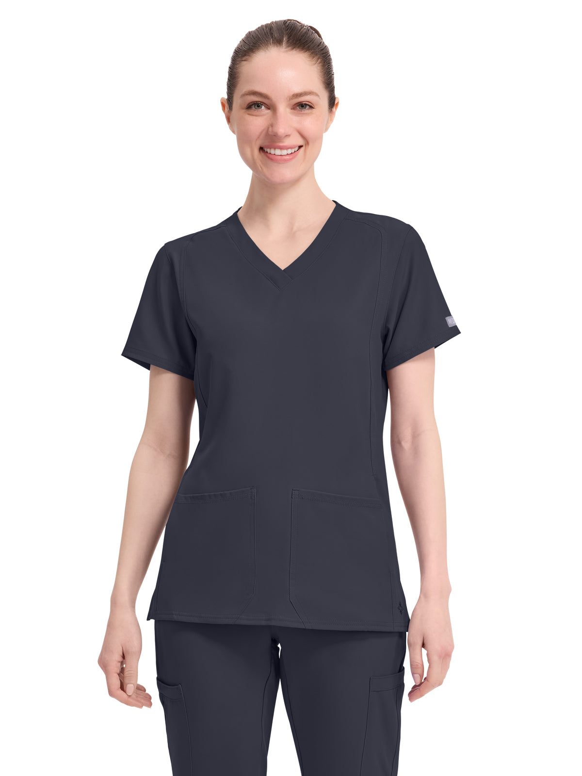 Women's 4-Pocket Shaped Shoulder Seam Top - 2468 - Pewter