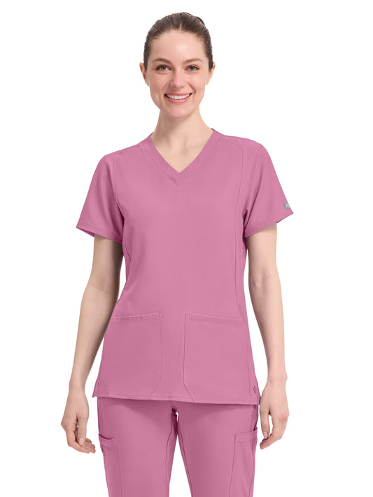 Women's 4-Pocket Shaped Shoulder Seam Top - 2468 - Taffy Pink