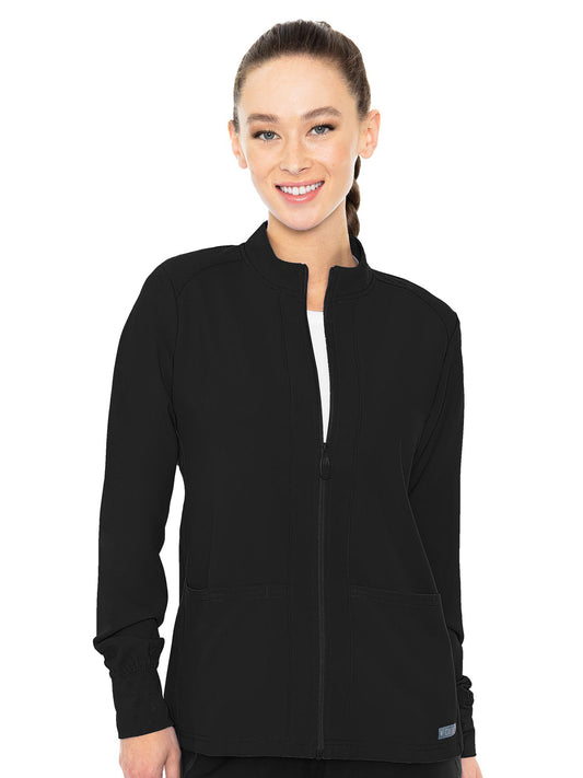 Women's 3-Pocket Zip Front Warm-Up Jacket - 2660 - Black