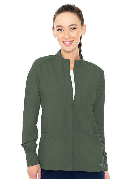 Women's 3-Pocket Zip Front Warm-Up Jacket - 2660 - Olive