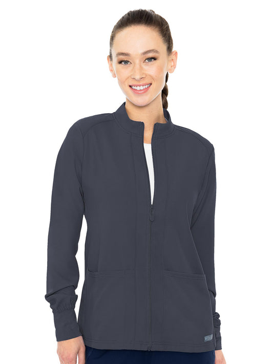 Women's 3-Pocket Zip Front Warm-Up Jacket - 2660 - Pewter