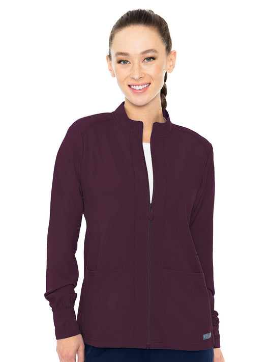 Women's 3-Pocket Zip Front Warm-Up Jacket - 2660 - Wine