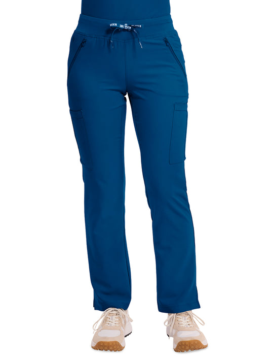Women's 4-Pocket Jersey-Knit Waistband Pant - 2702 - Ocean Abyss